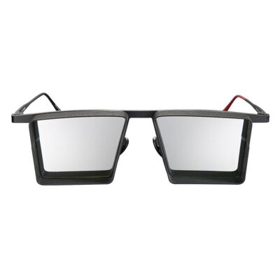 Alec - Monture Noir Mat - Verres Miroir Argent