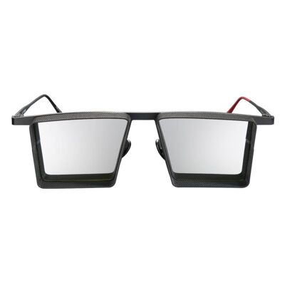 Alec - Black Matte Frame - Silver Mirror Lenses