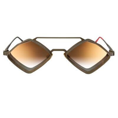Jaxs - Matte Military Dark Green Frame – Gold Gradient Mirror Lenses