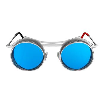 Onix - Monture Argent Mat - Verres Miroir Bleu 1
