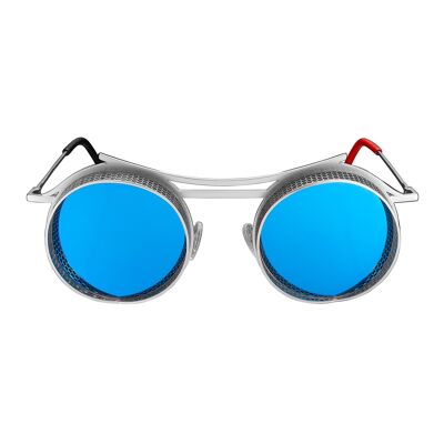 Onix - Silver Matte Frame - Blue Mirror Lenses