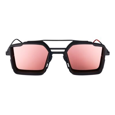 Luigi - Black Matte Frame - Rose Gold Mirror Lenses