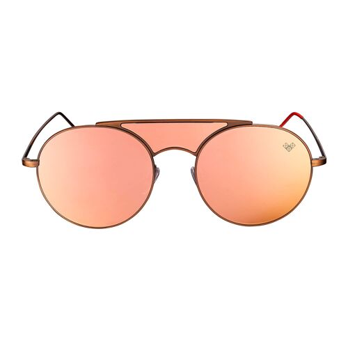 Kalai - Matte Antique Frame Rose - Gold Mirror Lenses