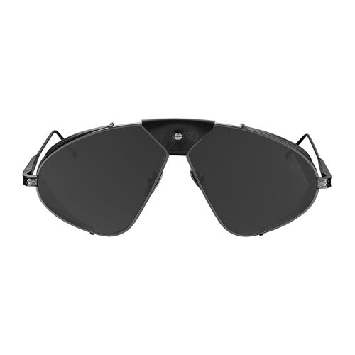 Fonsi - Gun Metal Frame - Black Lenses + Black Leather