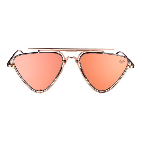 Dalia - Rose Gold Shiny - Black Ring - Rose Gold Mirror Lenses