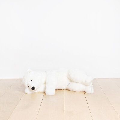 Mon ours dormeur lucien blanc – moyen – 65 cm