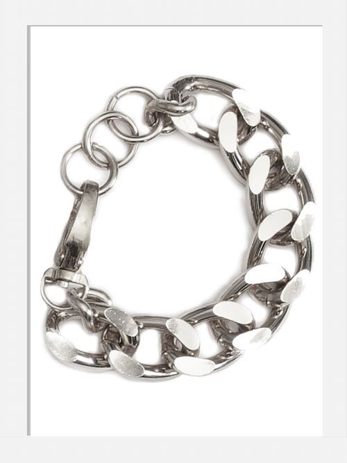 Chunky Chain Cuff Bracelet Silver - LUX