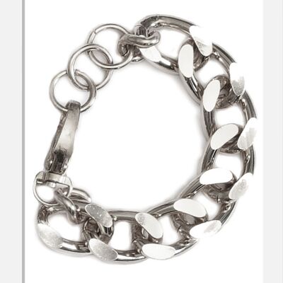 Bracelet Manchette Chaîne Chunky Argent - LUX