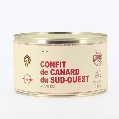 Confit de Canard du Sud-Ouest 4 cuisses 1350g