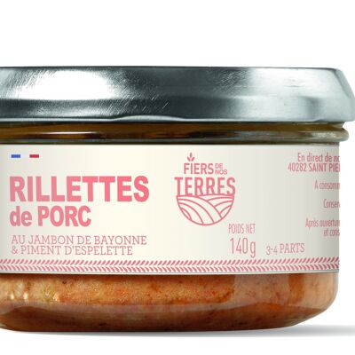 Rillettes de Cerdo con Jamón de Bayona y Pimiento de Espelette 140g