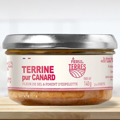 Terrine Pur Canard Fleur de sel et Piment d'Espelette 140g