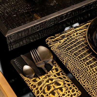 Cutlery case gold