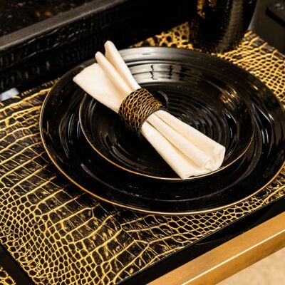 Croco napkin ring gold (6pcs)