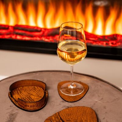 Sous-verre forme oeuf cognac