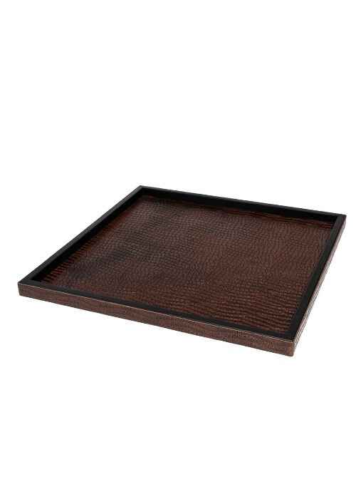 Lizard tray brown 60x60