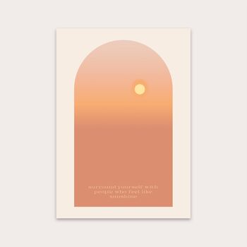 Coucher de soleil arche Art Print A4 1