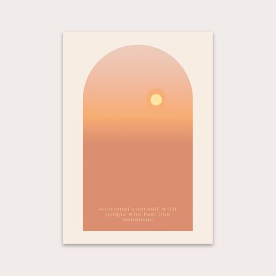 Sonnenuntergang Bogen Kunstdruck A4