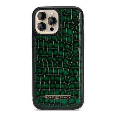 iPhone 13 Pro Max MagSafe leather case Milano design green
