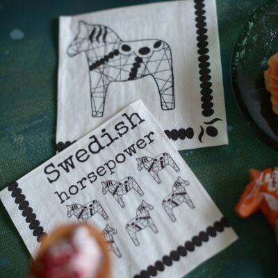 lunch/dinner napkins SWEDISH HORSEPOWER 33x33 cm