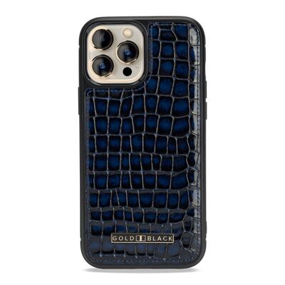 Custodia in pelle MagSafe per iPhone 13 Pro Max Milano design blu