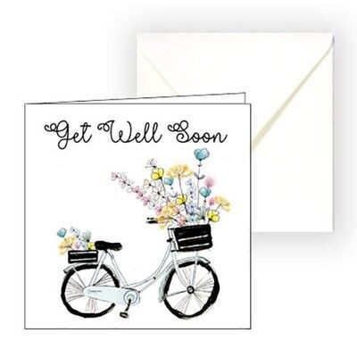 Wenskaart Get well soon fiets