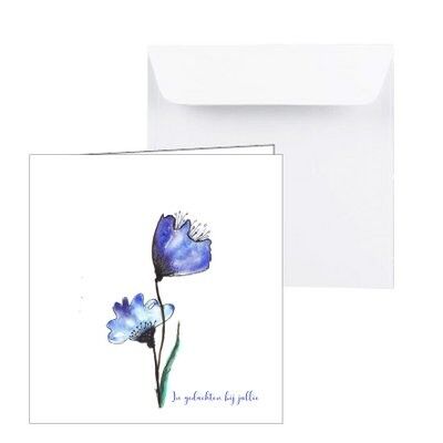 Condoleance Kaart met blauwe bloemen