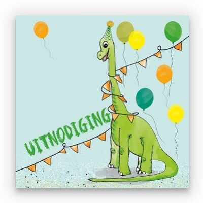 Uitnodiging voor een dino feest