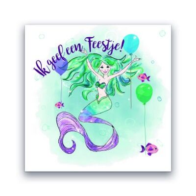 Uitnodiging voor een mermaid kinderfeest