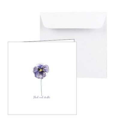 Condoleance kaart paars viooltje