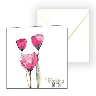 Condoleancekaart rode tulpen thinking of you