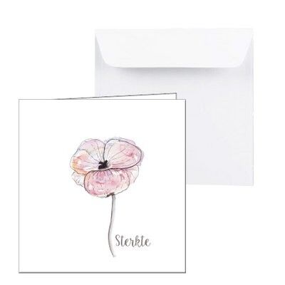 Condoleancekaart roze bloem