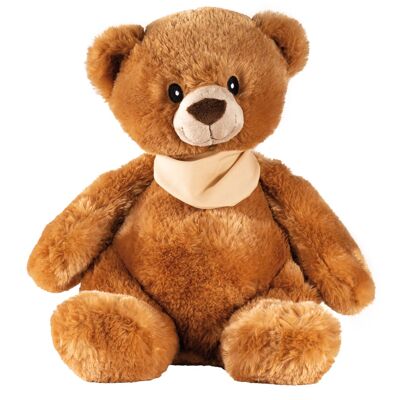 Peluche ours bavoir tgm