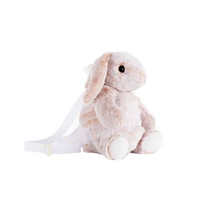 Peluche sac à dos lapin beige