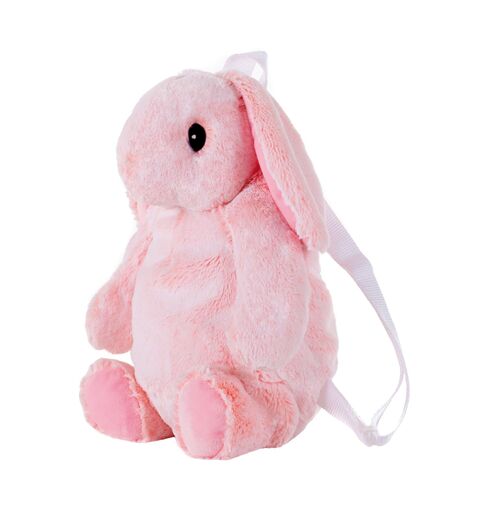 Peluche sac à dos lapin rose