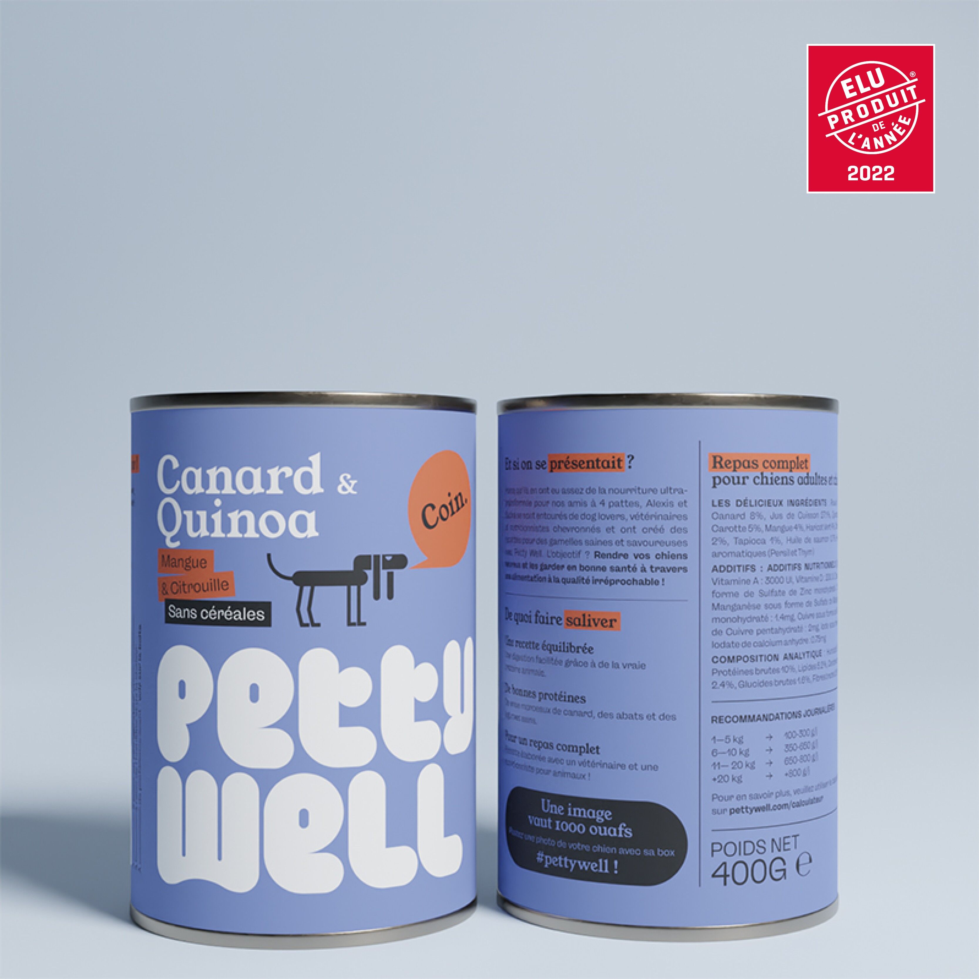 6 x 400 g - Hundefutter - Ente & Quinoa