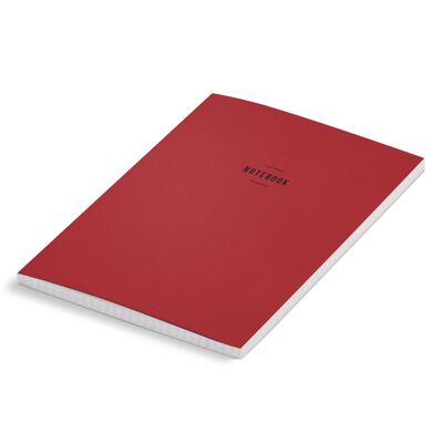 Cuaderno A5 con textura rojo bermellón