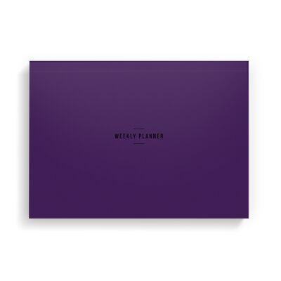 Planificador de escritorio semanal con textura púrpura