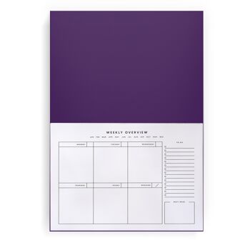 Agenda de bureau hebdomadaire texturé violet 2