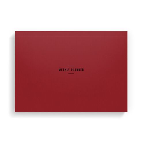 Vermilion Red Textured Weekly Desk Planner