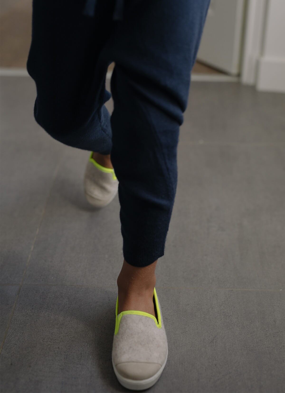 Hausschuh AW Beige Fluo Gelb Kind