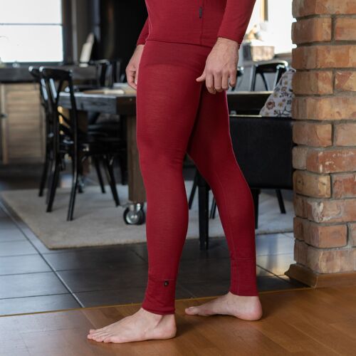 Women's Merino Wool Pants - Base Layer Cherry Red