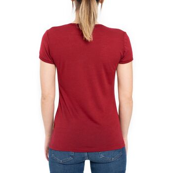 T-shirt à manches courtes en laine mérinos 160 g/m² pour femme Royal Cherry 7