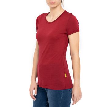 T-shirt à manches courtes en laine mérinos 160 g/m² pour femme Royal Cherry 8