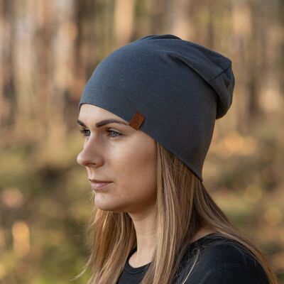 Women's Merino Wool Beanie Hat Perfect Grey