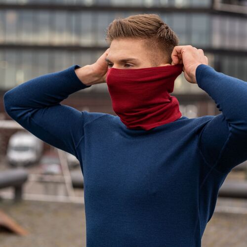 Men's Merino Wool Neck Gaiter Royal Cherry / Red