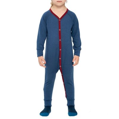 Kinder Merinowolle 160 g/m² Strampler Denim