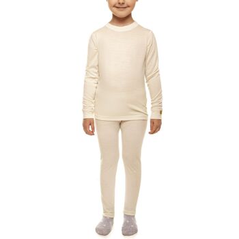 Ensemble Manches Longues Enfant Laine Mérinos 160gsm Naturel 6