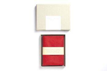 Portefeuille compact  en toile Rouge et cuir 1