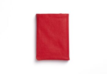 Portefeuille compact  en toile Rouge et cuir 4