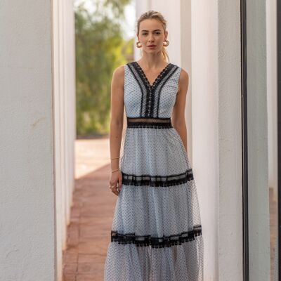 Abito lungo Nikky plumetis - 80936